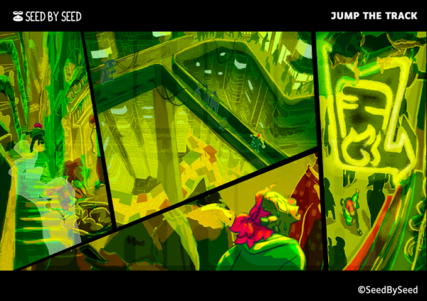 Cinématique course poursuite dans la ville, jeu Jump the track